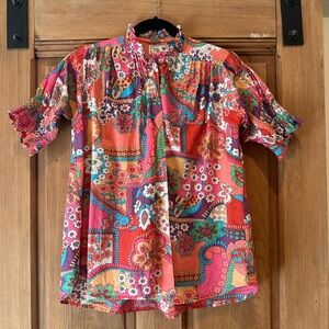 Colorful Floral Paisley Mille Blouse